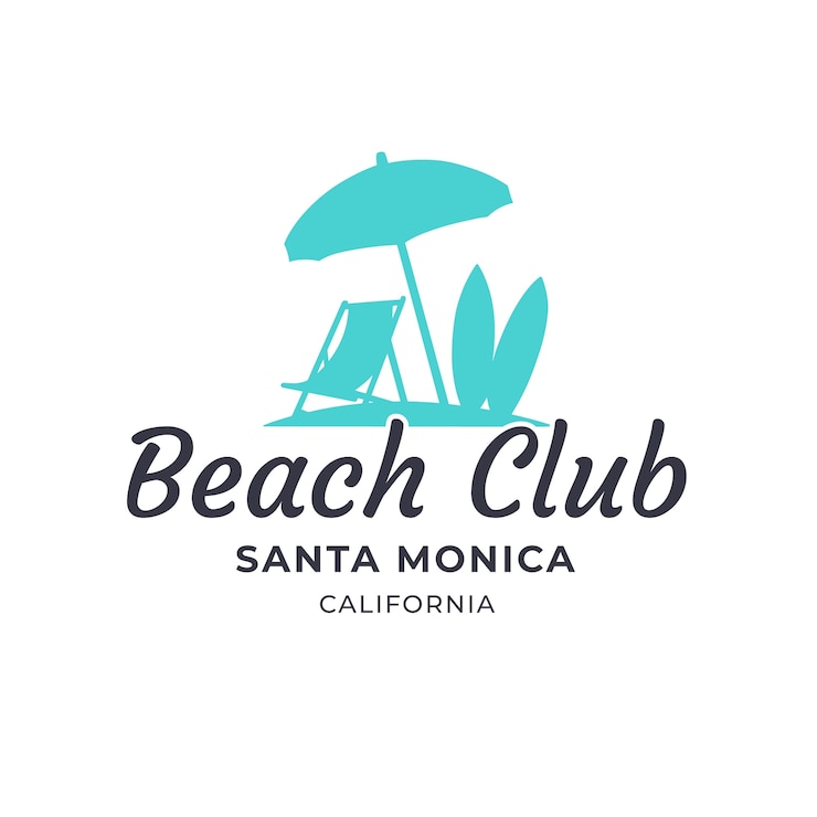 Vector gratuito diseño de logo de club de playa dibujado a mano