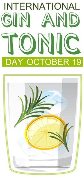 Vector gratuito diseño del logo del día internacional del gin tonic