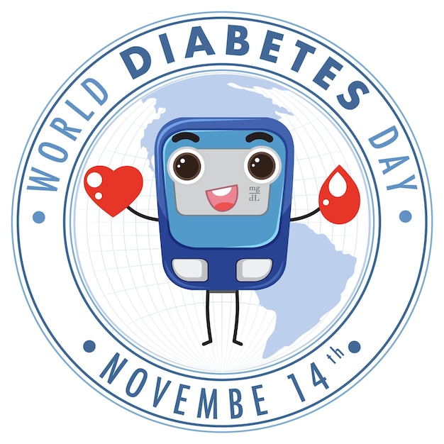 Vector gratuito diseño del logo del día mundial de la diabetes