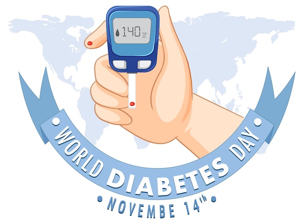 Vector gratuito diseño del logo del día mundial de la diabetes