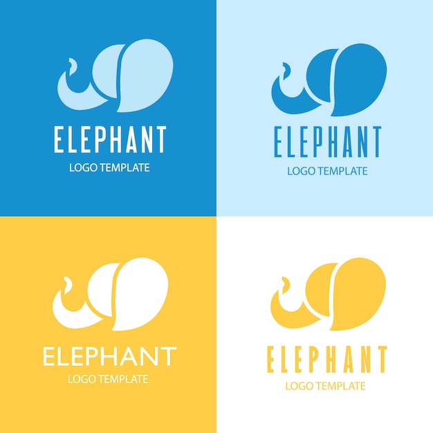 Vector gratuito diseño de logo de elefante.