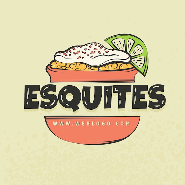 Vector gratuito diseño de logo de esquites dibujado a mano