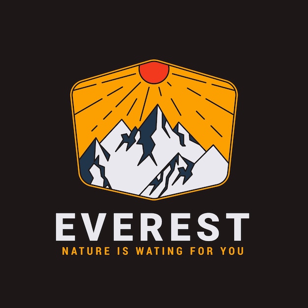 Diseño de logo de everest dibujado a mano