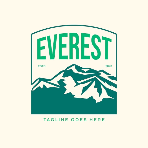 Diseño de logo de everest dibujado a mano