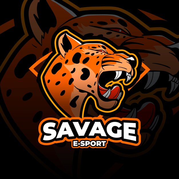 Diseño de logo de jaguar dibujado a mano
