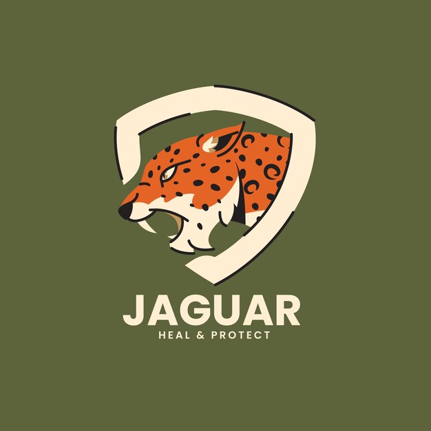 Diseño de logo de jaguar dibujado a mano
