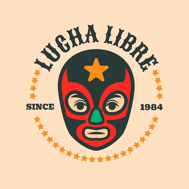 Diseño de logo de luchador mexicano