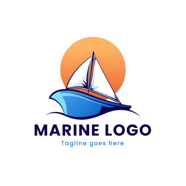 Diseño de logo marino degradado