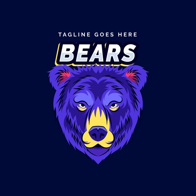 Diseño de logo de oso de california dibujado a mano