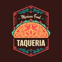 Vector gratuito diseño de logo de taquería dibujado a mano