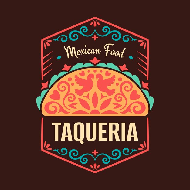 Diseño de logo de taquería dibujado a mano