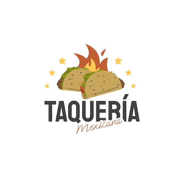 Diseño de logo de taquería dibujado a mano