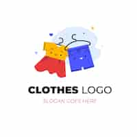 Vector gratuito diseño de logo de tienda de ropa dibujado a mano