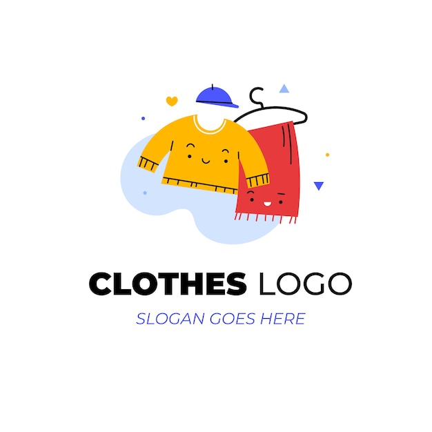 Vector gratuito diseño de logo de tienda de ropa dibujado a mano