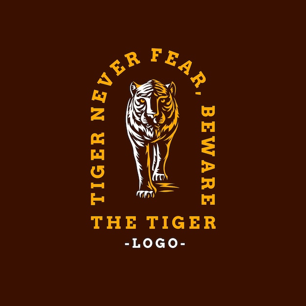 Diseño de logo de tigre dibujado a mano