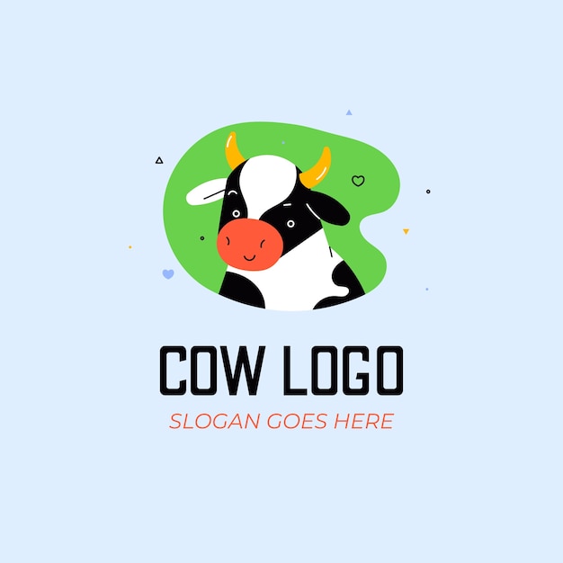 Vector gratuito diseño de logo de vaca dibujado a mano