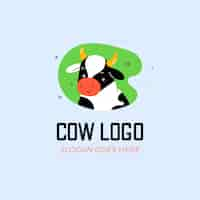 Vector gratuito diseño de logo de vaca dibujado a mano