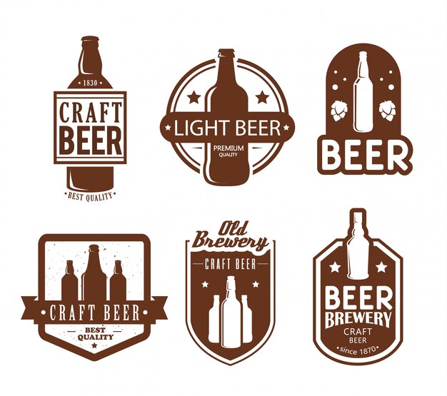 Diseño de logos y emblemas de cervecería.