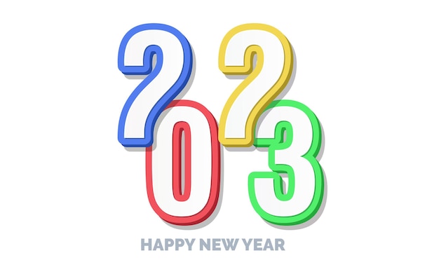 Vector gratuito diseño de logotipo 3d feliz año nuevo 2023
