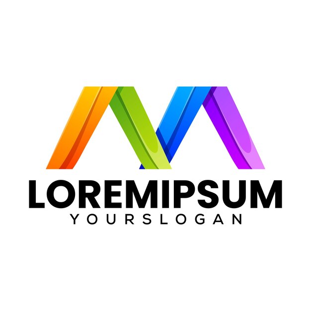 Diseño de logotipo abstracto colorido letra m