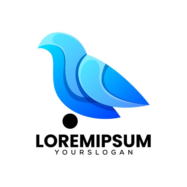 diseño de logotipo abstracto de pájaro colorido