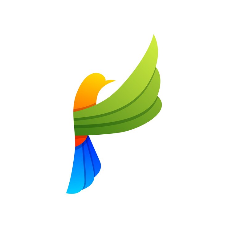 Vector gratuito diseño de logotipo abstracto de pájaro colorido