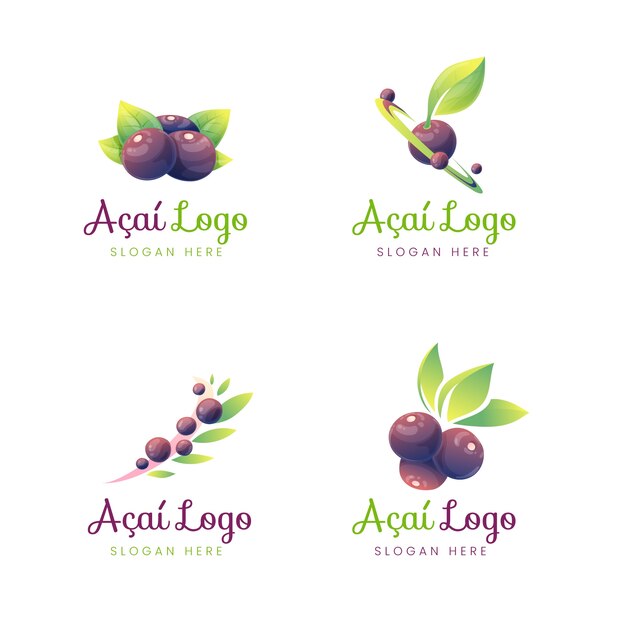 Diseño de logotipo de acaiteria degradado