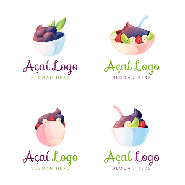 Diseño de logotipo de acaiteria degradado