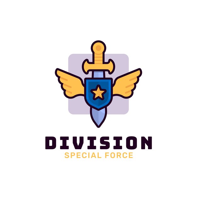 Diseño de logotipo de alas de espada dibujadas a mano