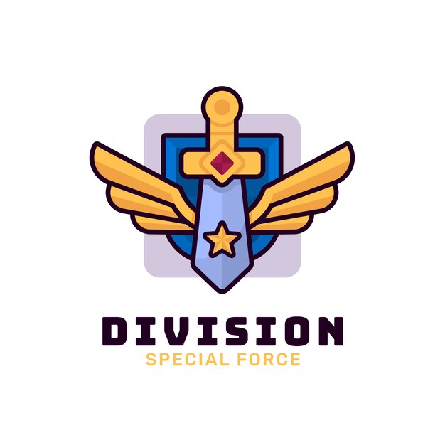 Diseño de logotipo de alas de espada dibujadas a mano