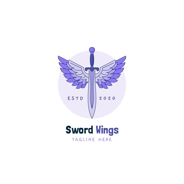 Diseño de logotipo de alas de espada