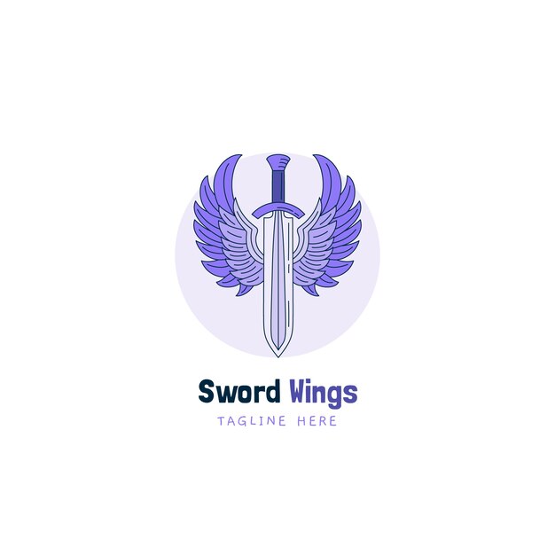 Diseño de logotipo de alas de espada