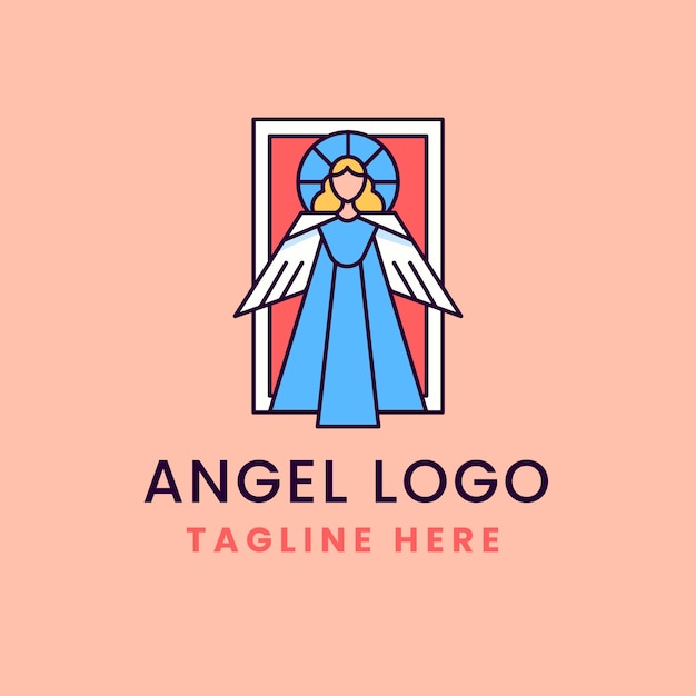 Vector gratuito diseño de logotipo de ángel dibujado a mano