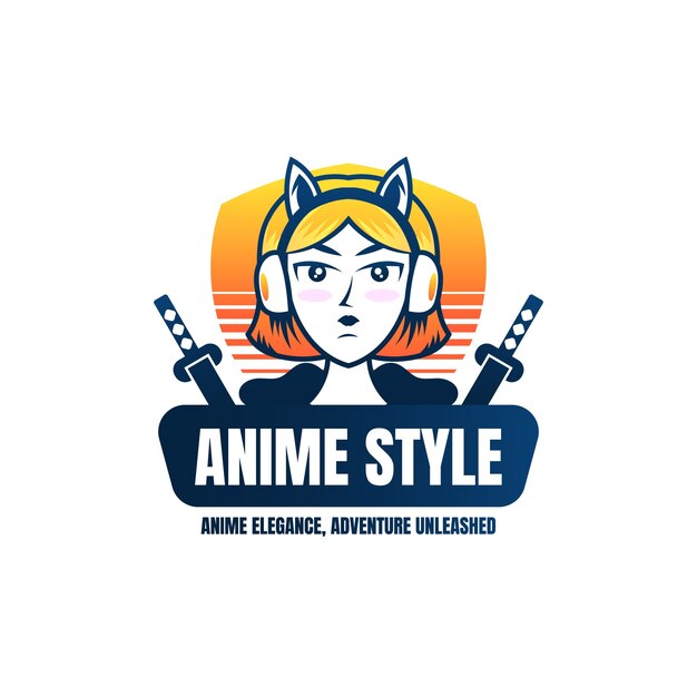 Diseño del logotipo del anime en gradiente
