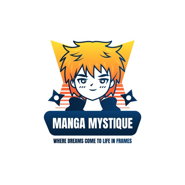 Diseño del logotipo del anime en gradiente
