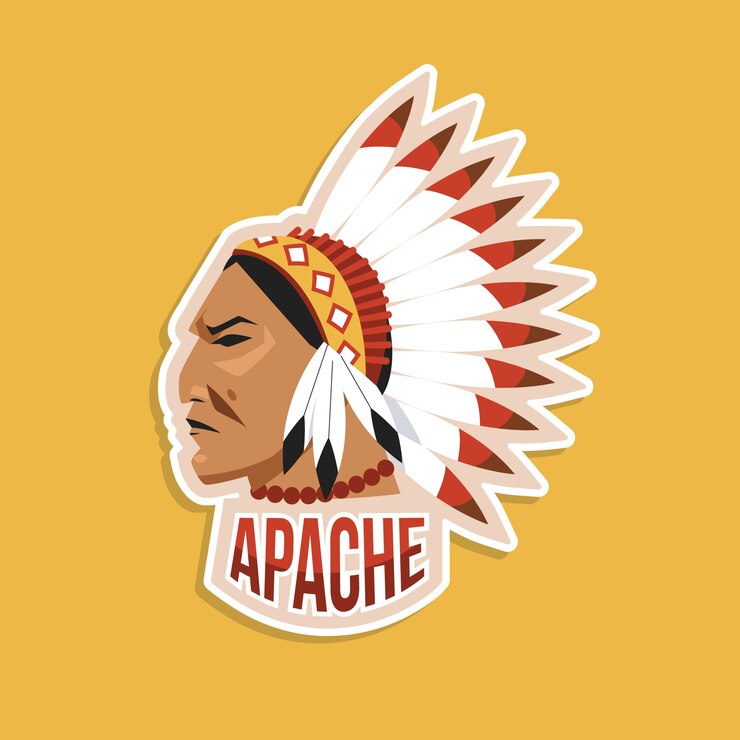 Vector gratuito diseño de logotipo apache dibujado a mano