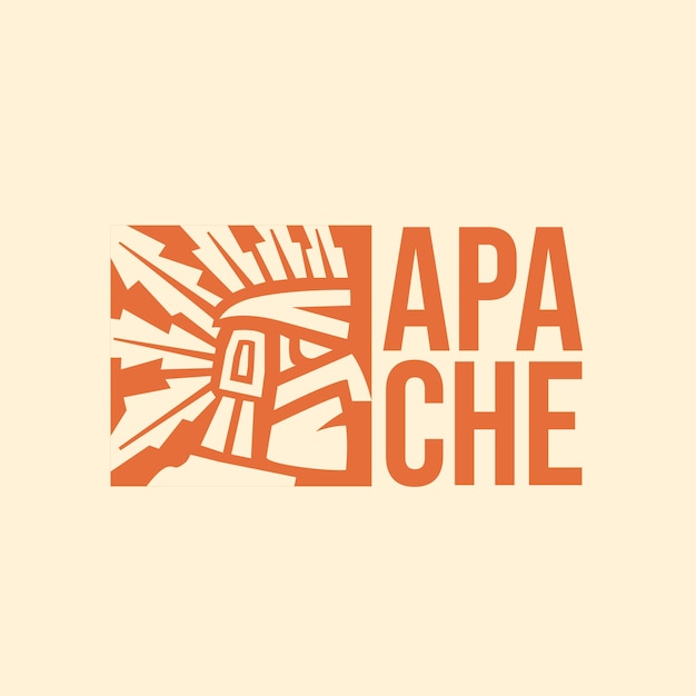 Vector gratuito diseño de logotipo apache dibujado a mano