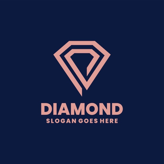 Vector gratuito diseño de logotipo de arte de línea de diamante vectorial