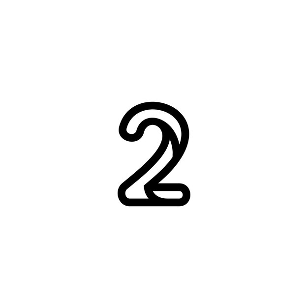 Diseño de logotipo de arte de línea de números vectoriales