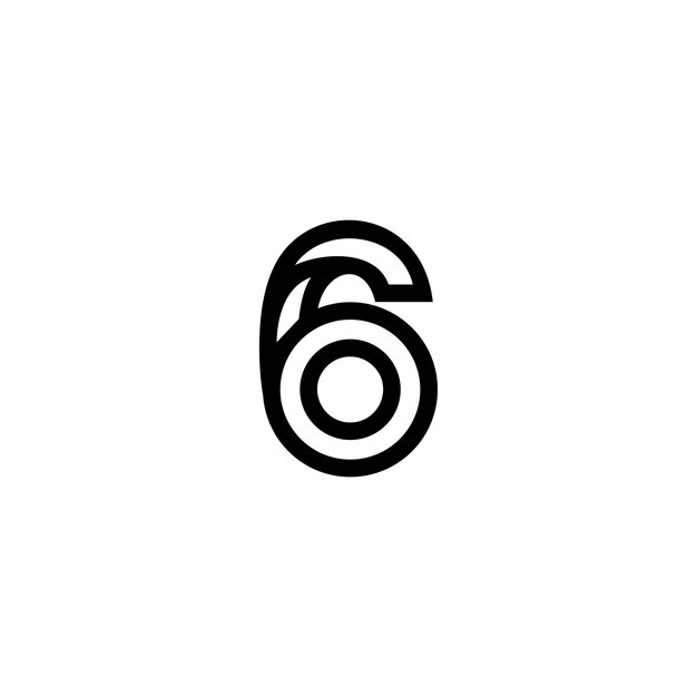 Diseño de logotipo de arte de línea de números vectoriales