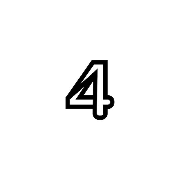 Diseño de logotipo de arte de línea de números vectoriales