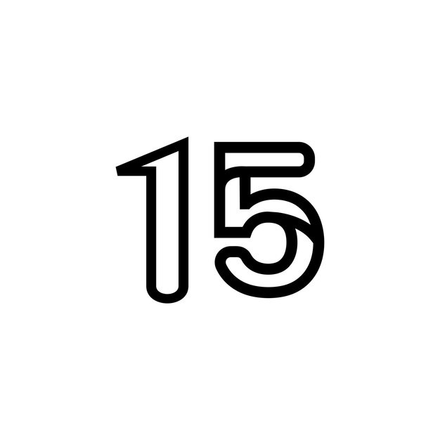 Diseño de logotipo de arte de línea de números vectoriales
