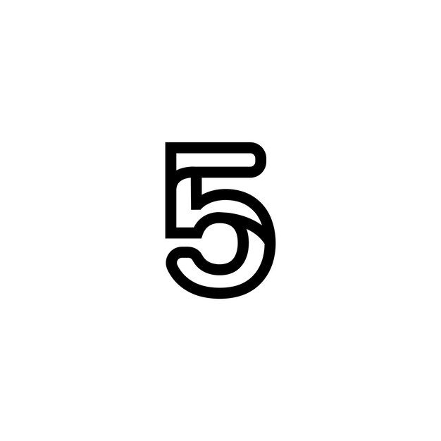 Diseño de logotipo de arte de línea de números vectoriales