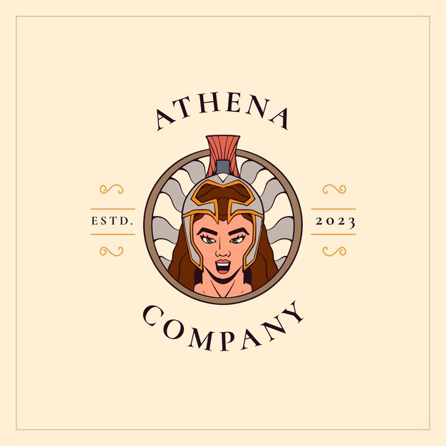 Diseño de logotipo de atena dibujado a mano