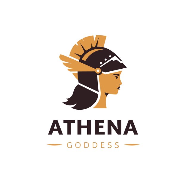 Diseño de logotipo de atena dibujado a mano