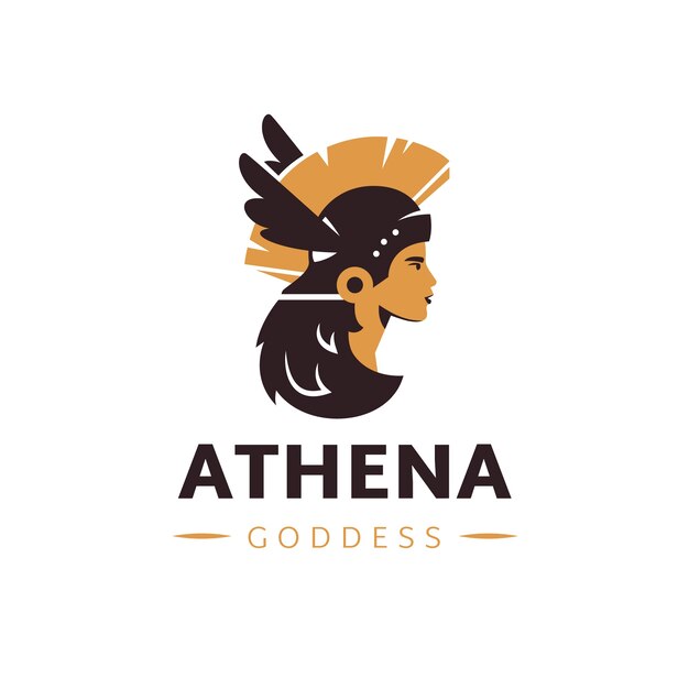 Diseño de logotipo de atena dibujado a mano