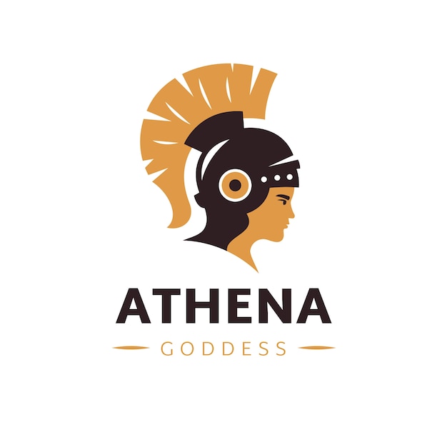 Diseño de logotipo de atena dibujado a mano