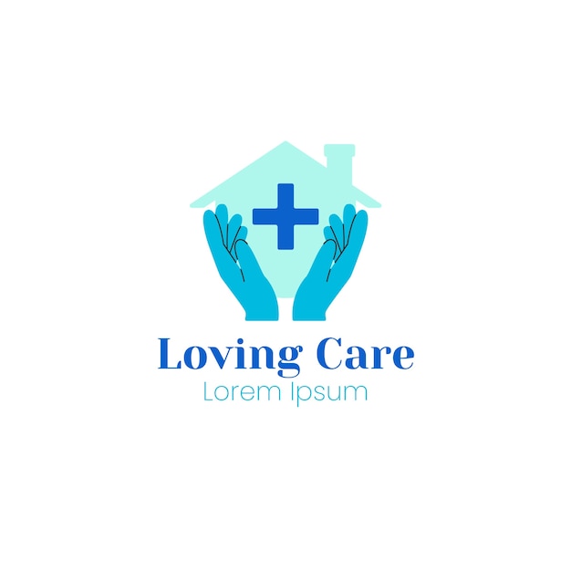 Diseño de logotipo de atención médica dibujado a mano