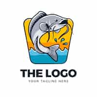 Vector gratuito diseño del logotipo del bagre dibujado a mano
