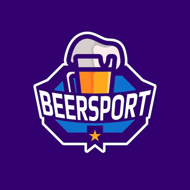 Diseño de logotipo de bar deportivo de diseño plano